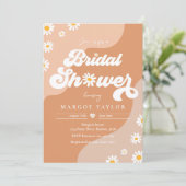 レトロミュートトーンズボホヒッピービブズブライダルシャワー 招待状 (スタンド正面)