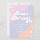 レトロミュートントーンズボホヒッピーブライダルシャワー 招待状 (正面)