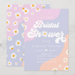 レトロミュートントーンズボホヒッピーブライダルシャワー 招待状