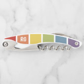 レトロミュート色レインボーパーソナライズされた ソムリエナイフ (正面)