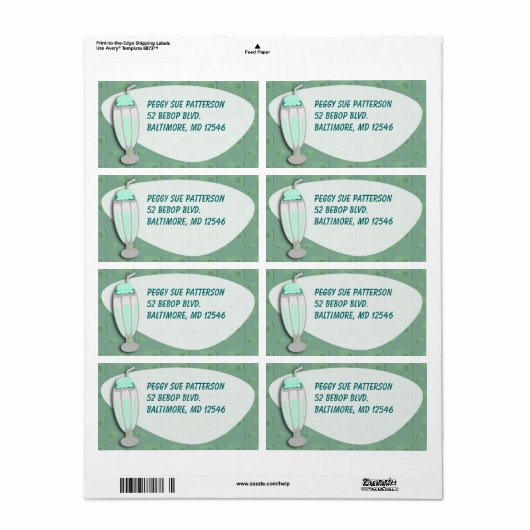 レトロミルクシェイク ラベル (フルシート)