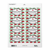 レトロミントさくらんぼパーソナライズされたキッチンラベル ラベル (フルシート)