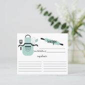 レトロミントエプロンキッチンツールレシピカード (スタンド正面)