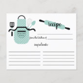 レトロミントエプロンキッチンツールレシピカード (正面)