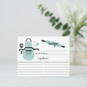 レトロミントエプロンキッチンツールレシピカード ポストカード (スタンド正面)