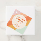 レトロミントオレンジストライプカスタムベビーシャワ感謝していー フェイバータグ (インサイチュ)