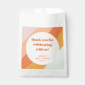 レトロミントオレンジストライプカスタムベビーシャワ感謝していー フェイバーバッグ (正面)