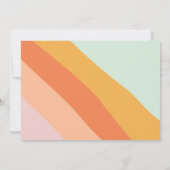 レトロミントオレンジストライプ色のカスタム赤ちゃんシャワーかわいい サンキューカード (裏面)