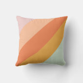 レトロミントオレンジボホストライプカスタムベビーシャワー クッション (裏面)