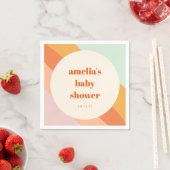 レトロミントオレンジボホストライプカスタムベビーシャワー スタンダードカクテルナプキン (インサイチュ)