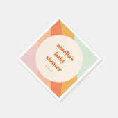 レトロミントオレンジボホストライプカスタムベビーシャワー スタンダードカクテルナプキン (角)