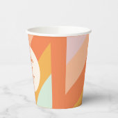 レトロミントオレンジボホストライプカスタムベビーシャワー 紙コップ (左)