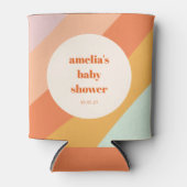 レトロミントオレンジボホストライプカスタムベビーシャワー 缶クーラー (正面)