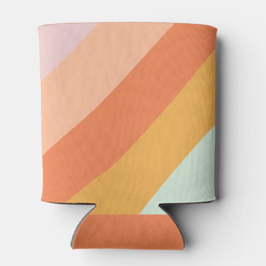 レトロミントオレンジボホストライプカスタムベビーシャワー 缶クーラー (裏面)