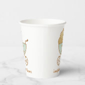 レトロミントグリーンキャリッジベビーシャワー 紙コップ (右)