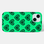 レトロミントグリーン催眠ハートパターン Case-Mate iPhoneケース (裏面 (横))