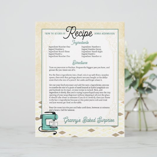 レトロミントスタンドミキサークックブックレシピレターヘッド (スタンド正面)