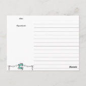 レトロミントスタンドミキサーケーキベーキングレシピカード ポストカード (裏面)