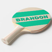 レトロミント3はっきりしたストライプ個の名前 卓球ラケット (正面アングル)