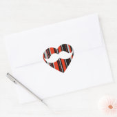 レトロムスタッシュパーティーオレンジストライプ色 ハートシール (封筒)