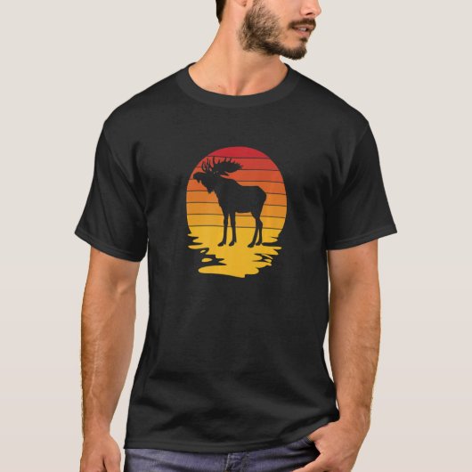 レトロムース狩りディアエルク狩り Tシャツ (正面)