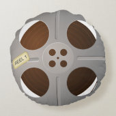 レトロムービー用リールクラシックデザイン ラウンドクッション (裏面)