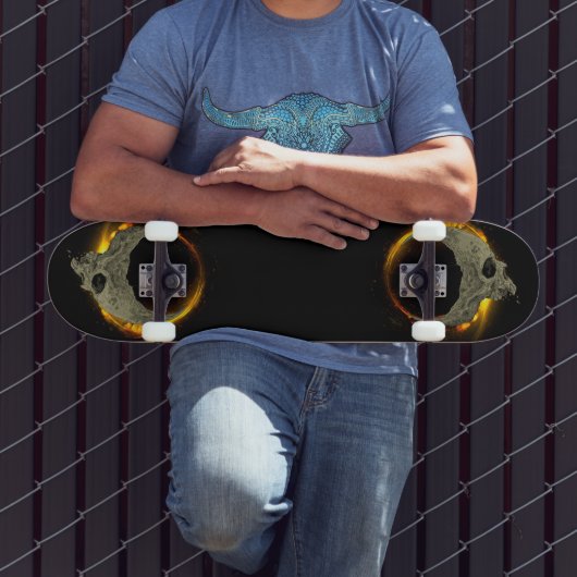 レトロムーンデッドバーニングスカルイン火災 スケートボード (室外3)