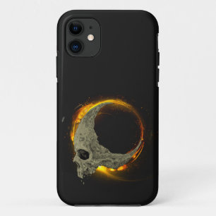 レトロムーンデッドバーニングスカルイン火災 iPhone 11 ケース