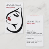 レトロメイクアップアーティストの名刺デザイン 名刺 (正面/裏面)
