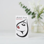 レトロメイクアップアーティストの名刺デザイン 名刺 (スタンド正面)