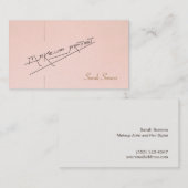 レトロメイクアップアーティスト美しいサロンライトピンク 名刺 (正面/裏面)