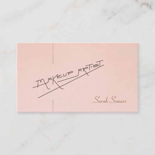レトロメイクアップアーティスト美しいサロンライトピンク 名刺 (正面)