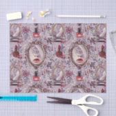 レトロメイクアップバニティリップスティックデクページ 薄葉紙 (クラフト)