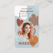 レトロメイク美しい図形フォトqrコードロゴ 名刺 (正面)