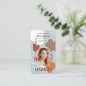 レトロメイク美しい図形フォトqrコードロゴ 名刺 (スタンド正面)