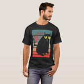 レトロメイ不機嫌な黒猫の皮肉な子猫M Tシャツ (正面フル)