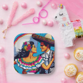 レトロメキシカンダンスミソロリコフィエスタ ペーパープレート (パーティー)