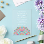 レトロメキシコの地形がマンダラ結婚ズを繁栄 アクリル招待状 (インサイチュ (ウェディング))