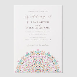 レトロメキシコの地形がマンダラ結婚ズを繁栄 ベラム紙招待状