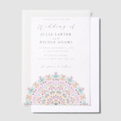 レトロメキシコの地形がマンダラ結婚ズを繁栄 ベラム紙招待状 (オフセット)