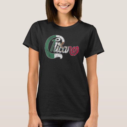 レトロメキシコチカノメキシカン動揺してガ Tシャツ (正面)