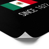 レトロメキシコ湾1672年メキシコ国旗のメキシコ湾以来 ポスター (角)