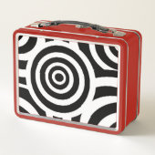 レトロメタルの白黒柄弁当箱 メタルランチボックス (裏面)