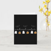 レトロメディカルコーダパンプキン幽霊ワーカーハロウィーン カード (黄色い花)