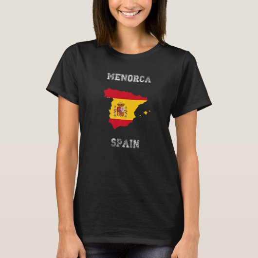 レトロメノルカ動揺してスペイン国旗 Tシャツ (正面)