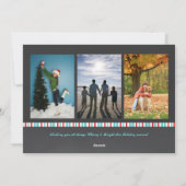 レトロメリモダンークリスマスレッドティール(緑がかった色)フォトカード シーズンカード (裏面)