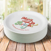 レトロメリーとブライトカスタムクリスマス ペーパープレート