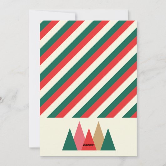 レトロメリーと明るいアーチ写真クリスマス シーズンカード (裏面)