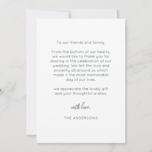 レトロメリーと結婚したアーチフォト結婚ズ サンキューカード (裏面)