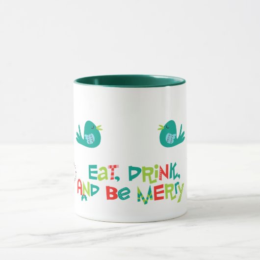 レトロメリーのクリスマスの写真 マグカップ (中央)